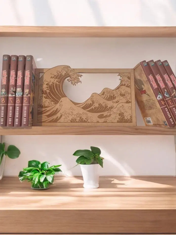 Cadre décoratif en bois : La grande vague de Kanagawa - Vague Japonaise (Gravure) Ma boutique