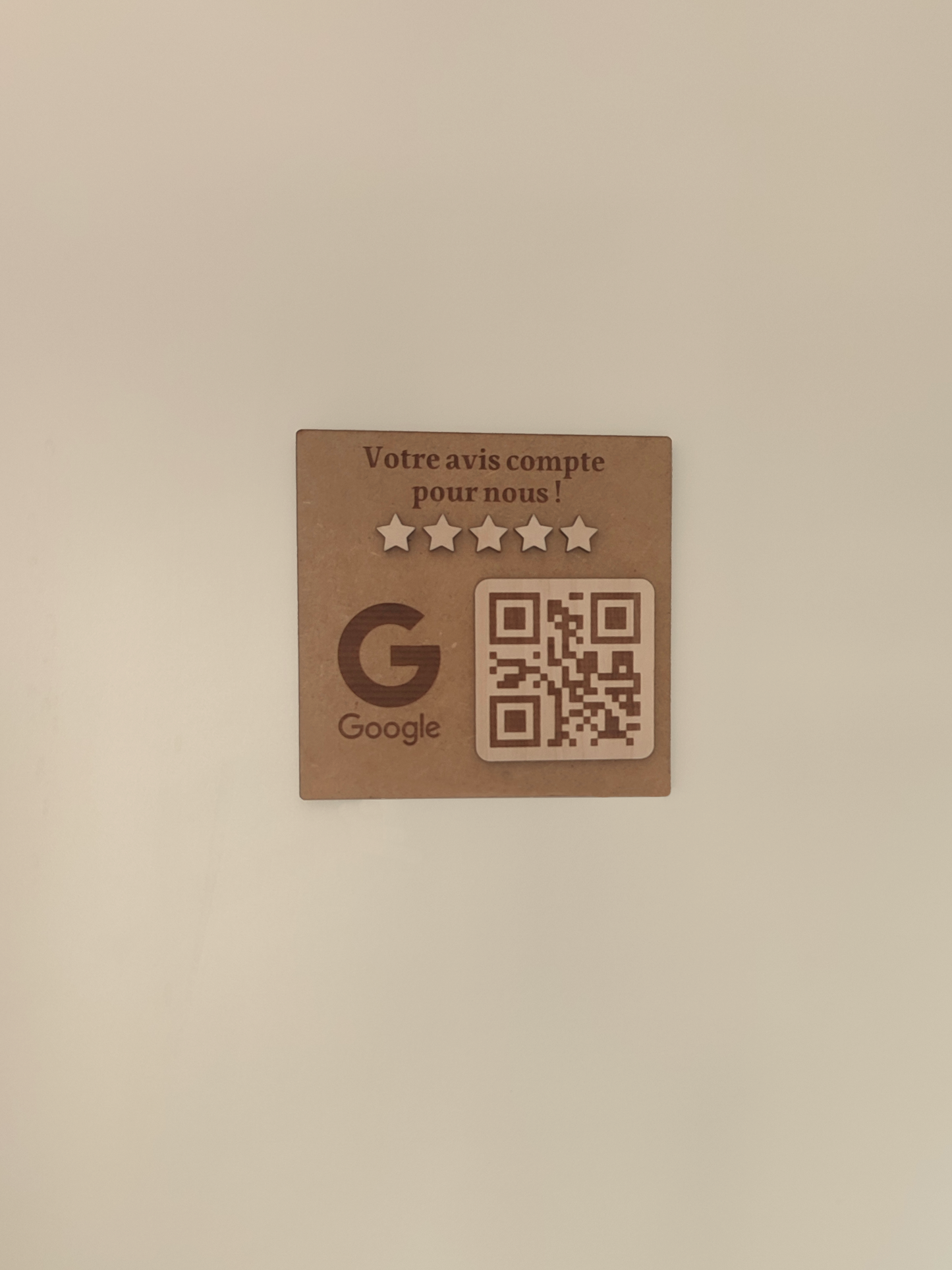 Panneau QR Code à personnaliser : Avis Google, Facebook, Logo Entreprise, avec texte personnalisable Gravurima