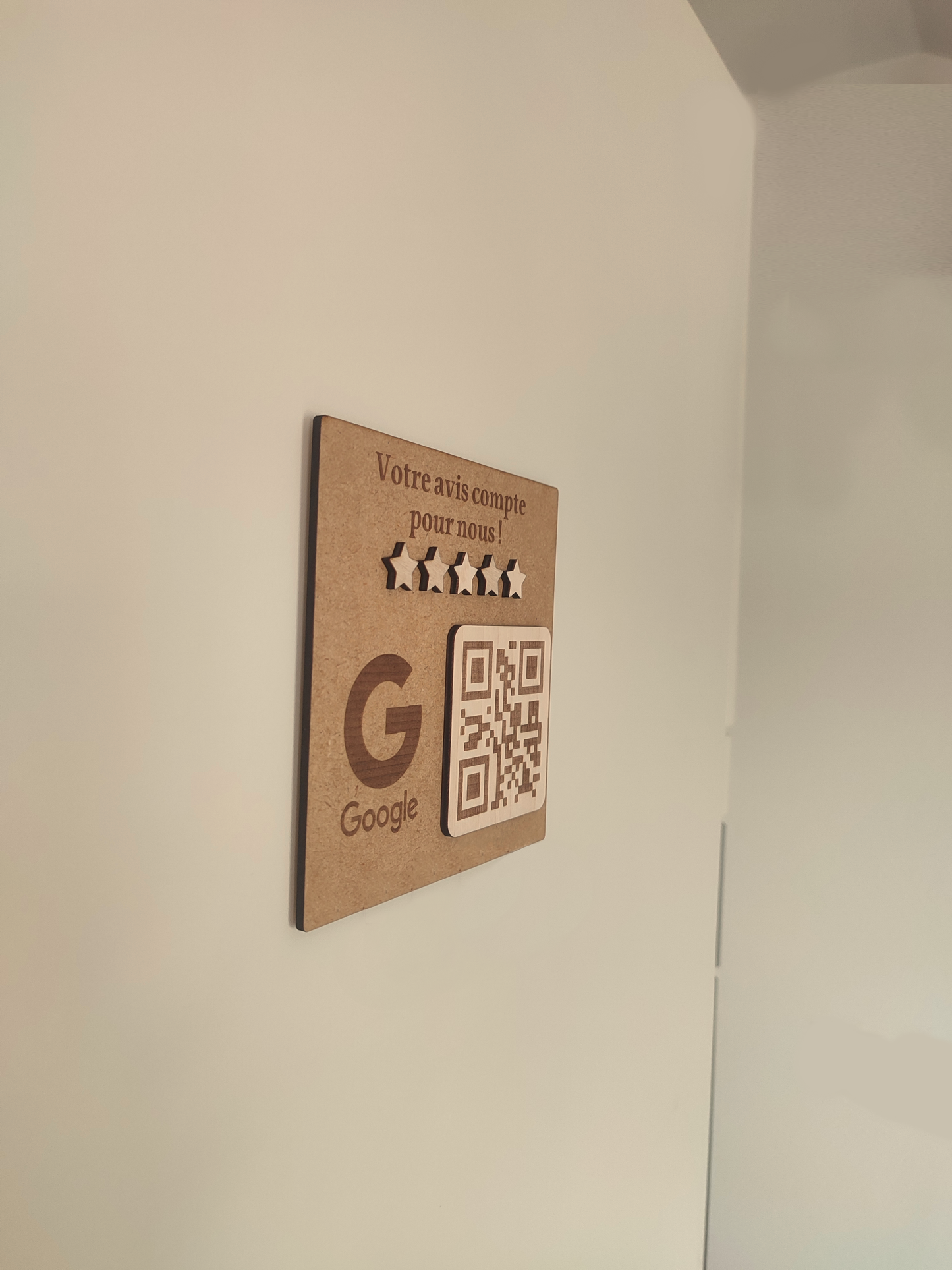 Panneau QR Code à personnaliser : Avis Google, Facebook, Logo Entreprise, avec texte personnalisable Gravurima