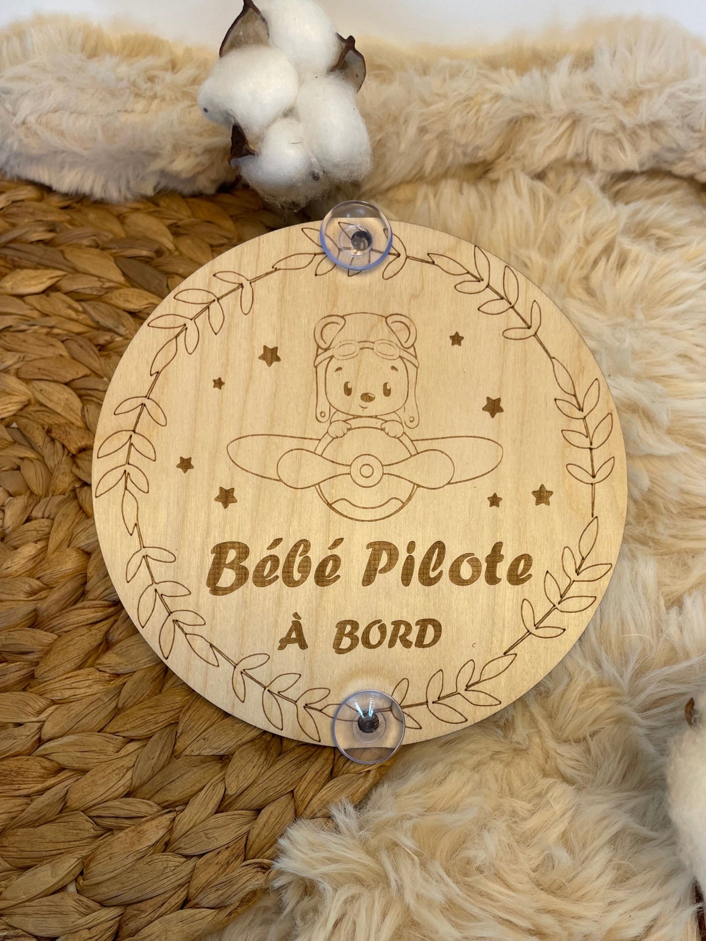 Bébé Pilote à bord en bois / Bébé à bord pour voiture - Cadeau de naissance Ma boutique