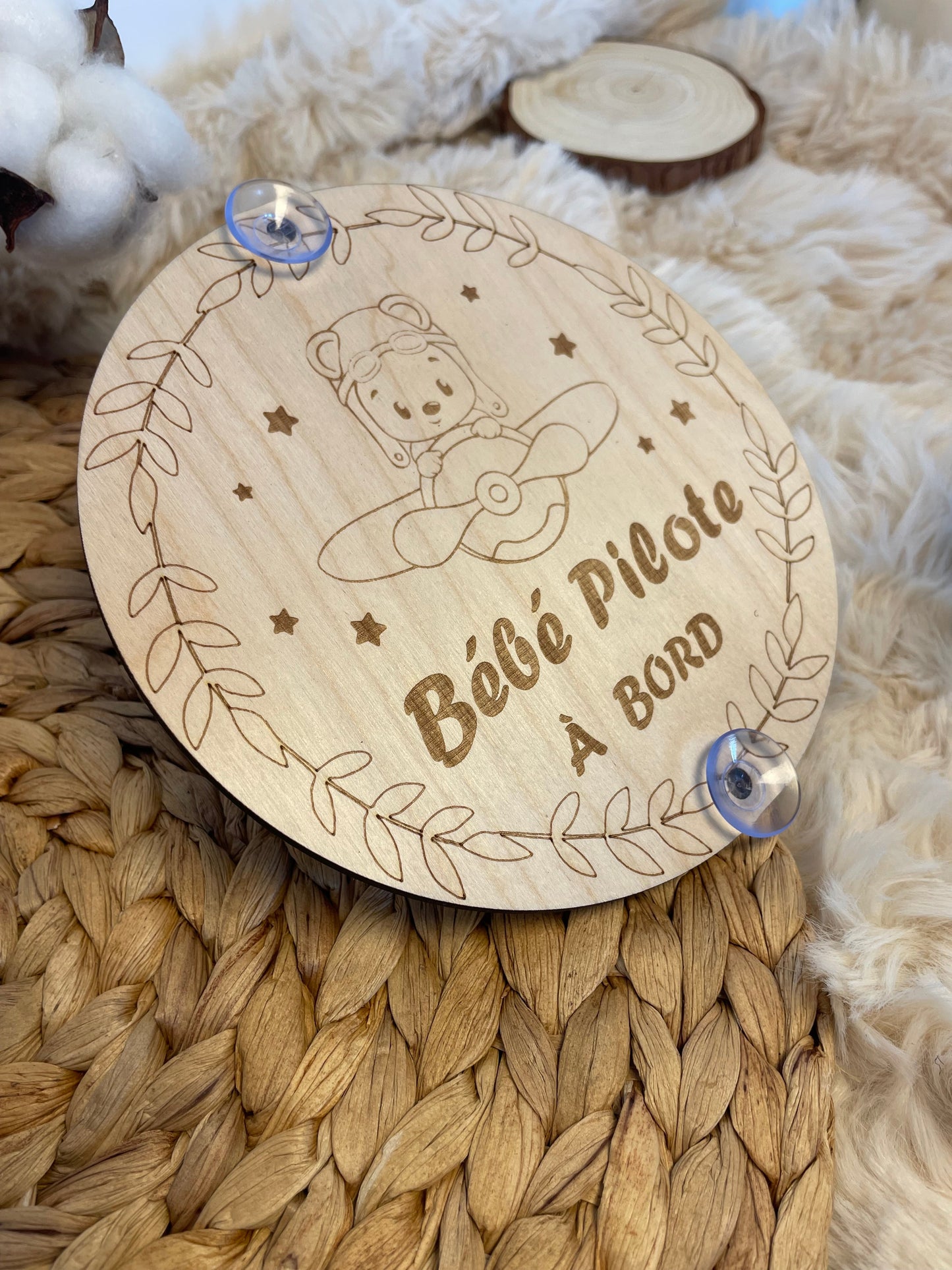 Bébé Pilote à bord en bois / Bébé à bord pour voiture - Cadeau de naissance Ma boutique