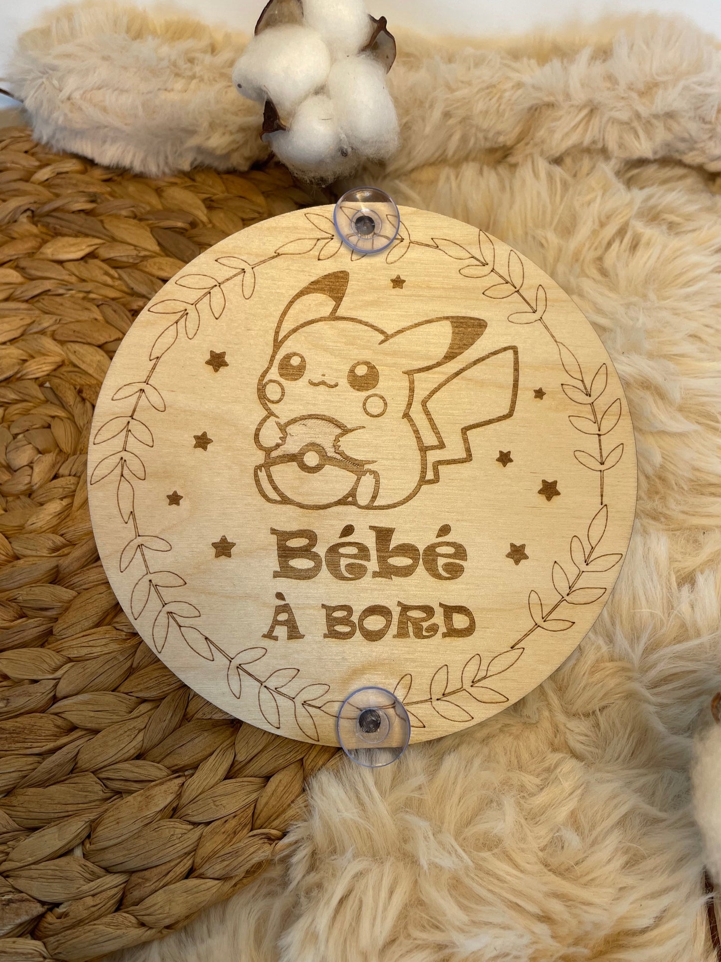 Bébé Pikachu à bord en bois / Bébé à bord pour voiture - Cadeau de naissance Ma boutique