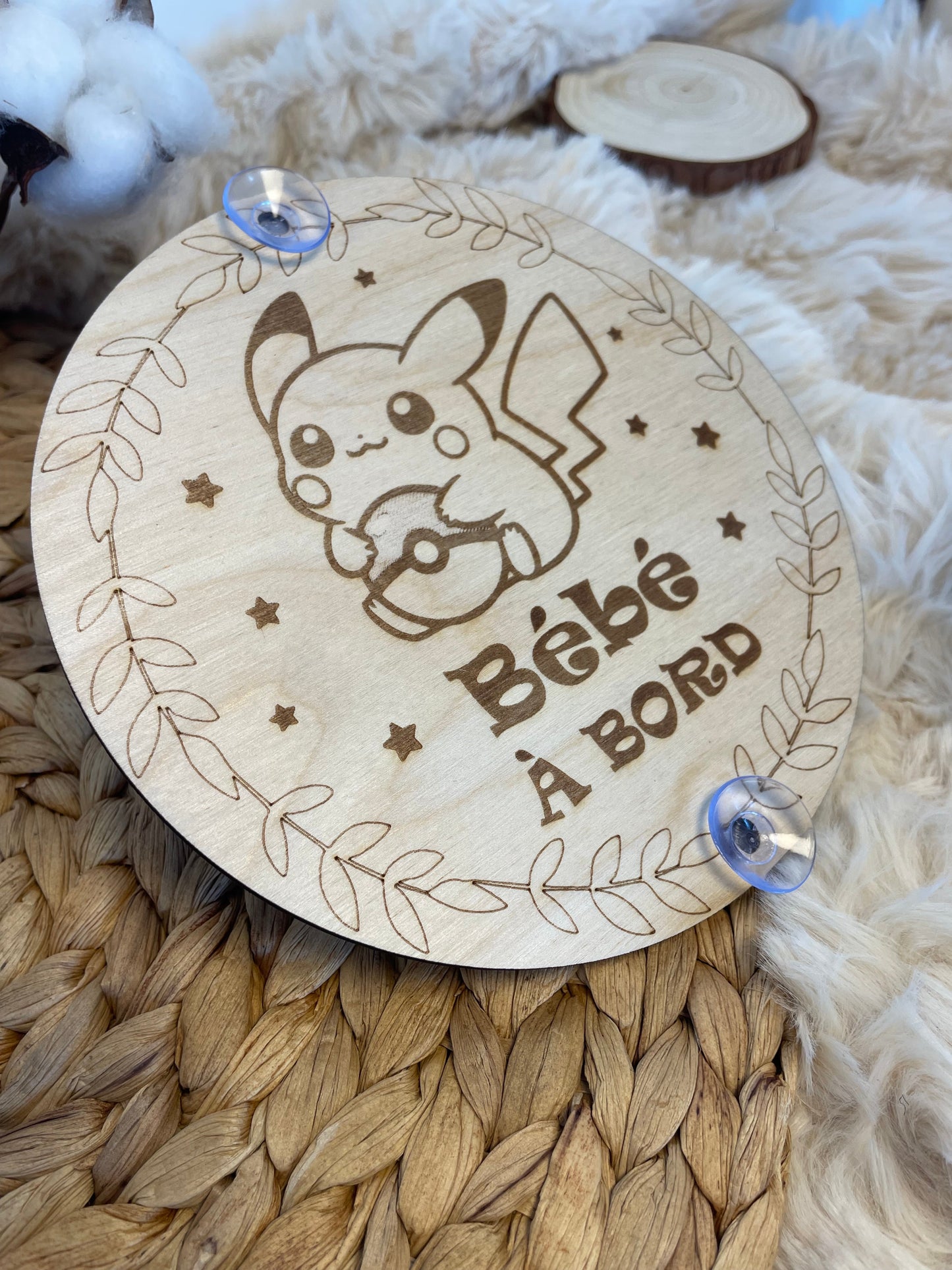 Bébé Pikachu à bord en bois / Bébé à bord pour voiture - Cadeau de naissance Ma boutique