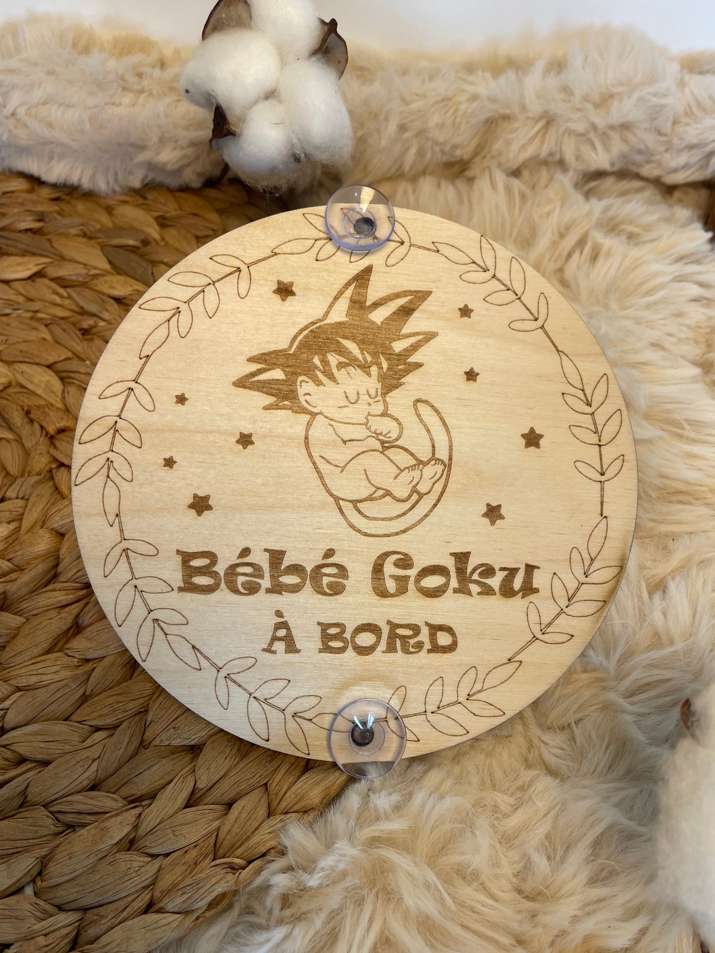 Bébé Goku, Bébé Saiyan à bord en bois / Bébé à bord pour voiture - Cadeau de naissance Ma boutique