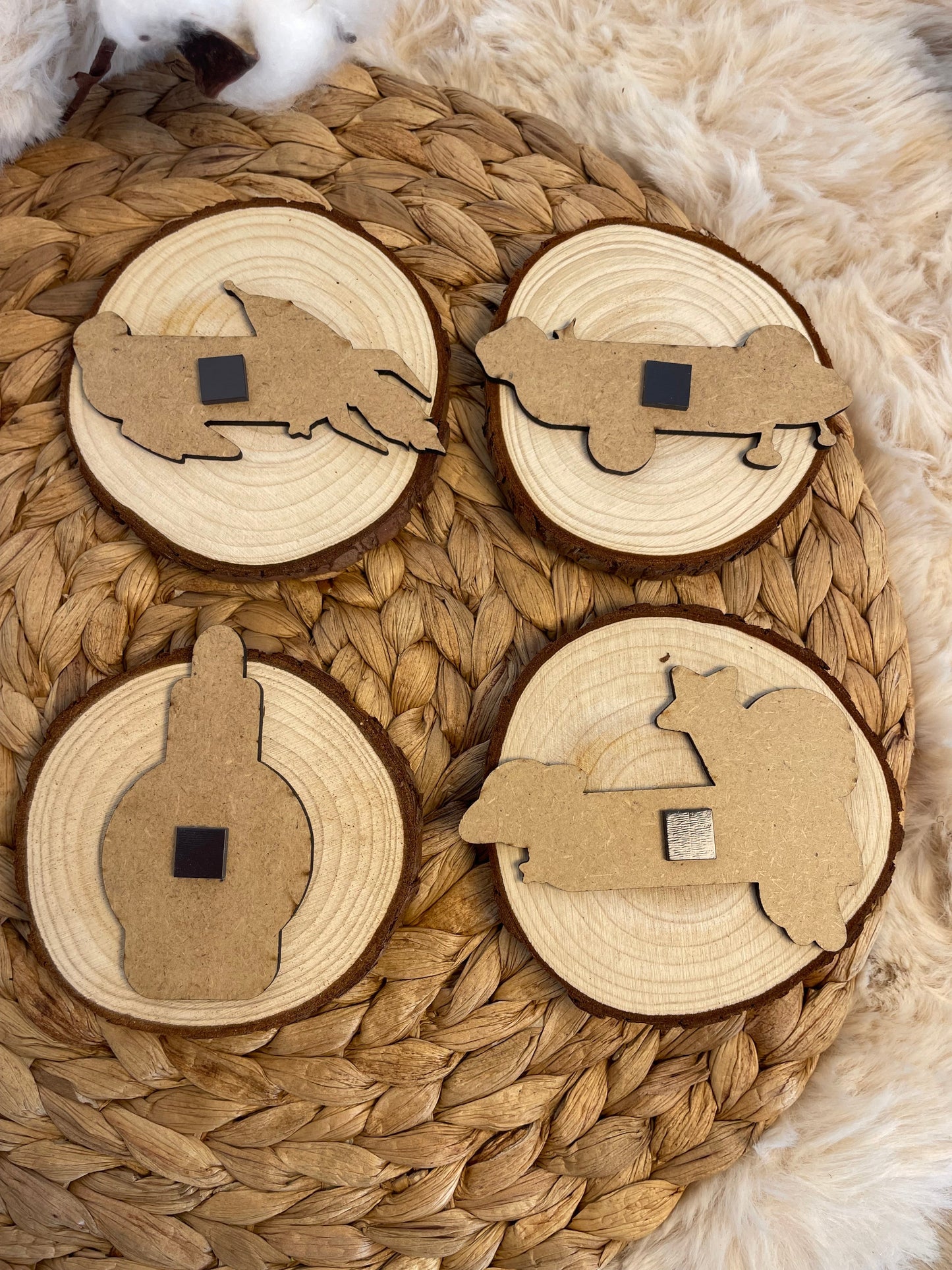 Aimant personnalisé espace thème espace gravé en bois prénom Ma boutique
