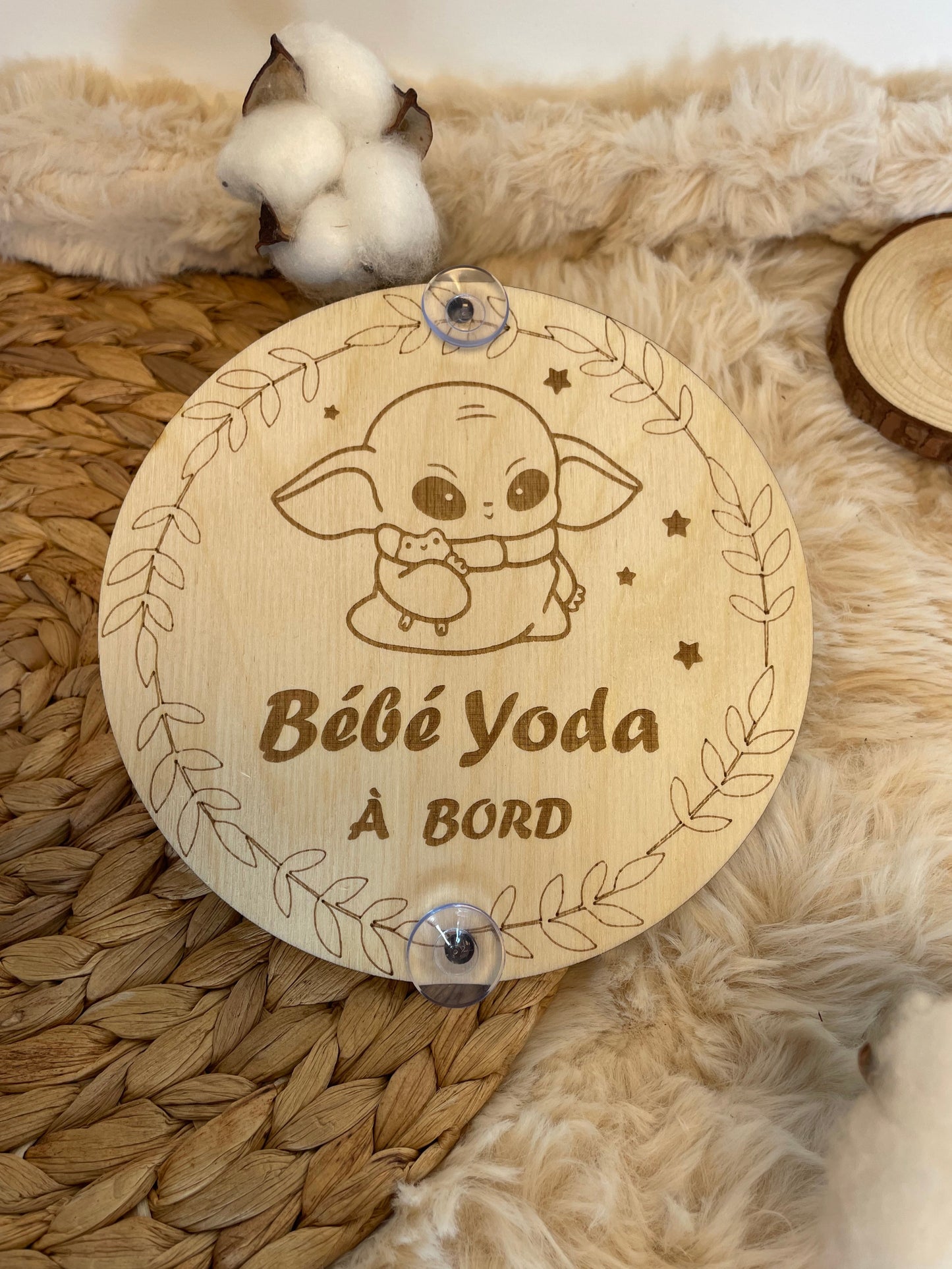 Bébé Yoda à bord en bois / Bébé à bord pour voiture - Cadeau de naissance Ma boutique