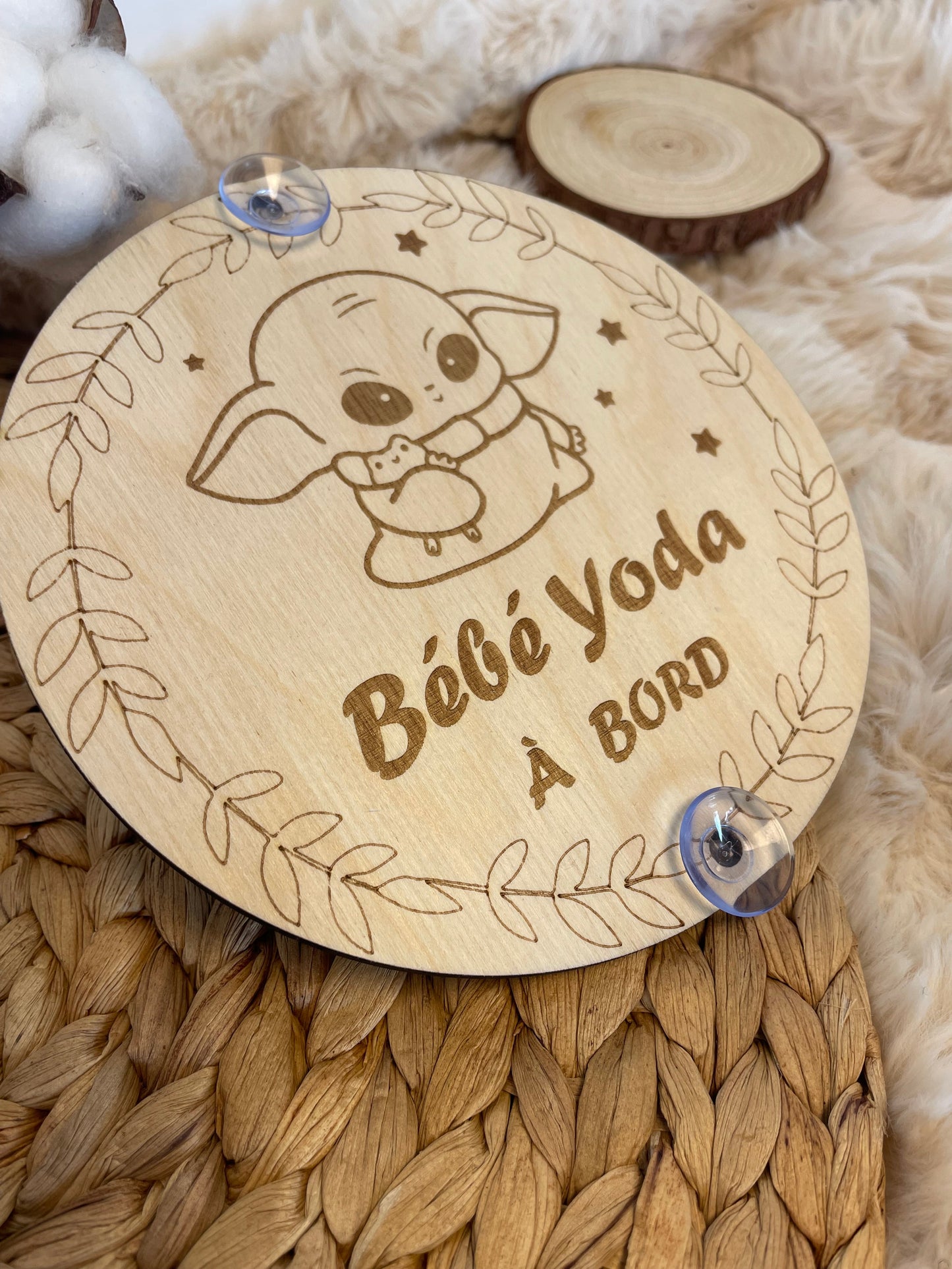 Bébé Yoda à bord en bois / Bébé à bord pour voiture - Cadeau de naissance Ma boutique