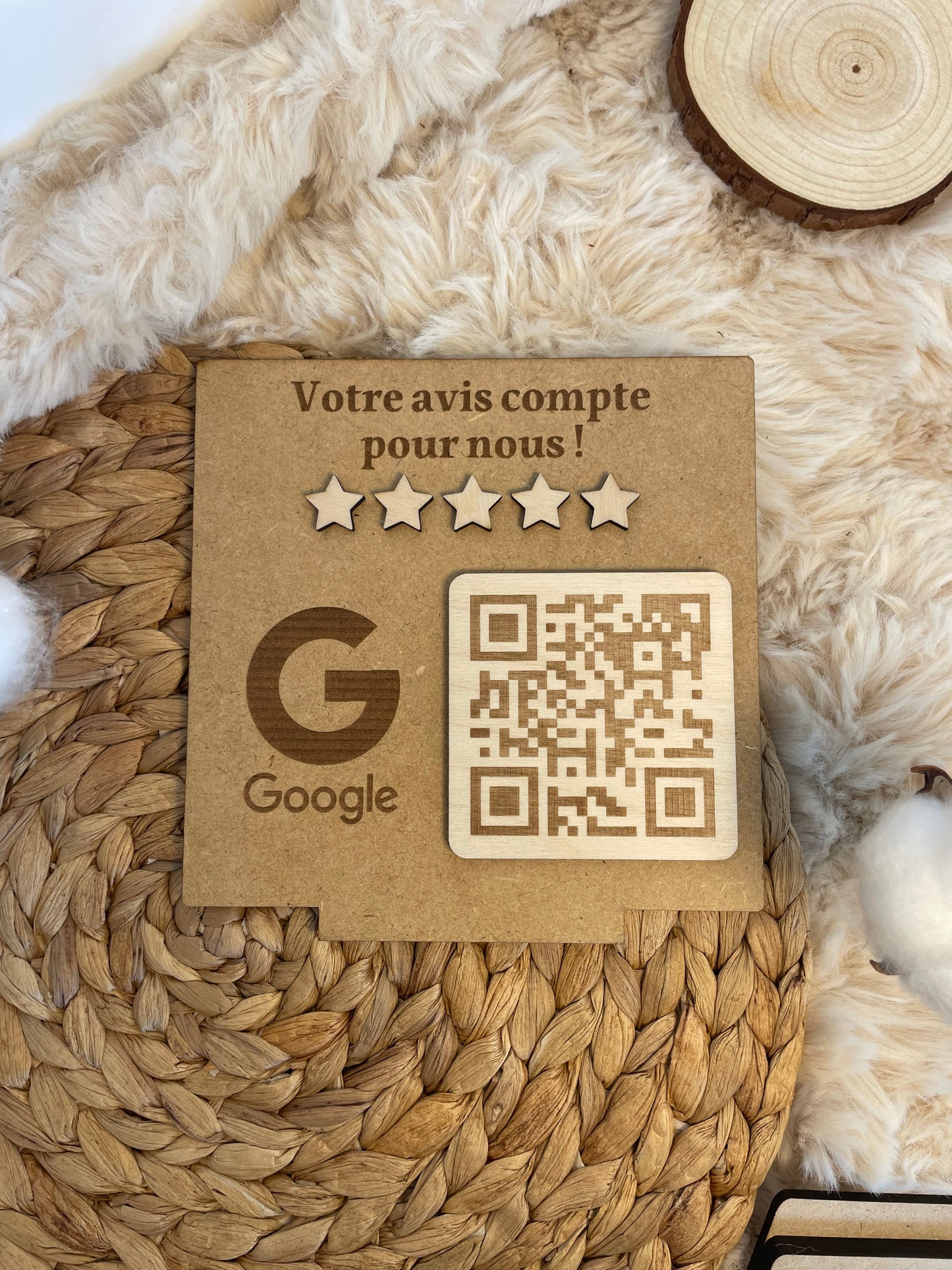 Panneau QR Code à personnaliser : Avis Google, Facebook, Logo Entreprise, avec texte personnalisable Gravurima