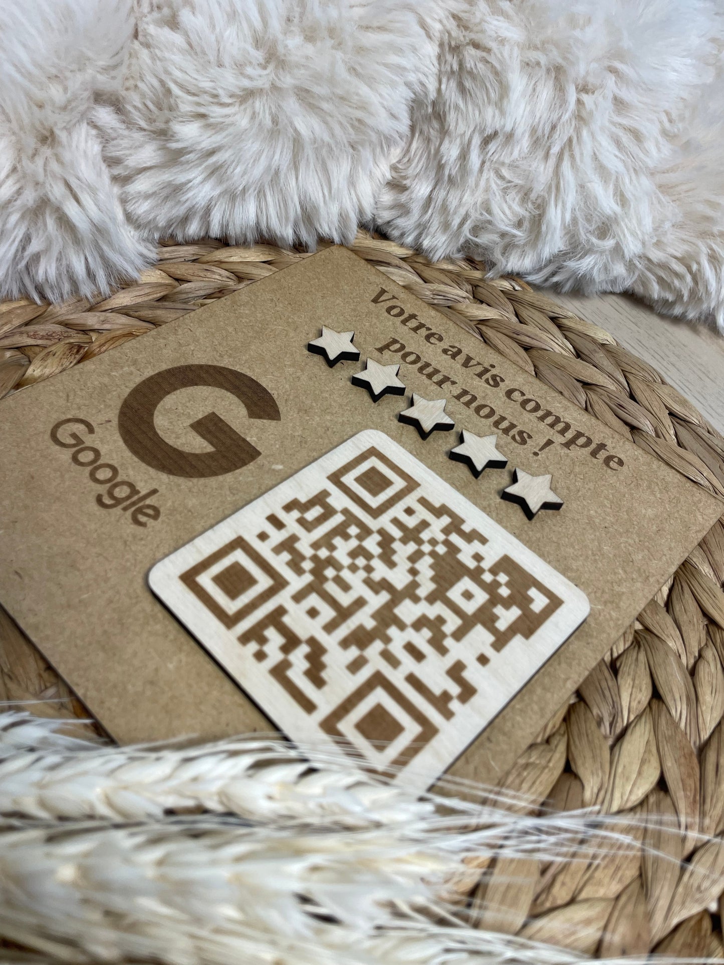 Panneau QR Code à personnaliser : Avis Google, Facebook, Logo Entreprise, avec texte personnalisable Gravurima