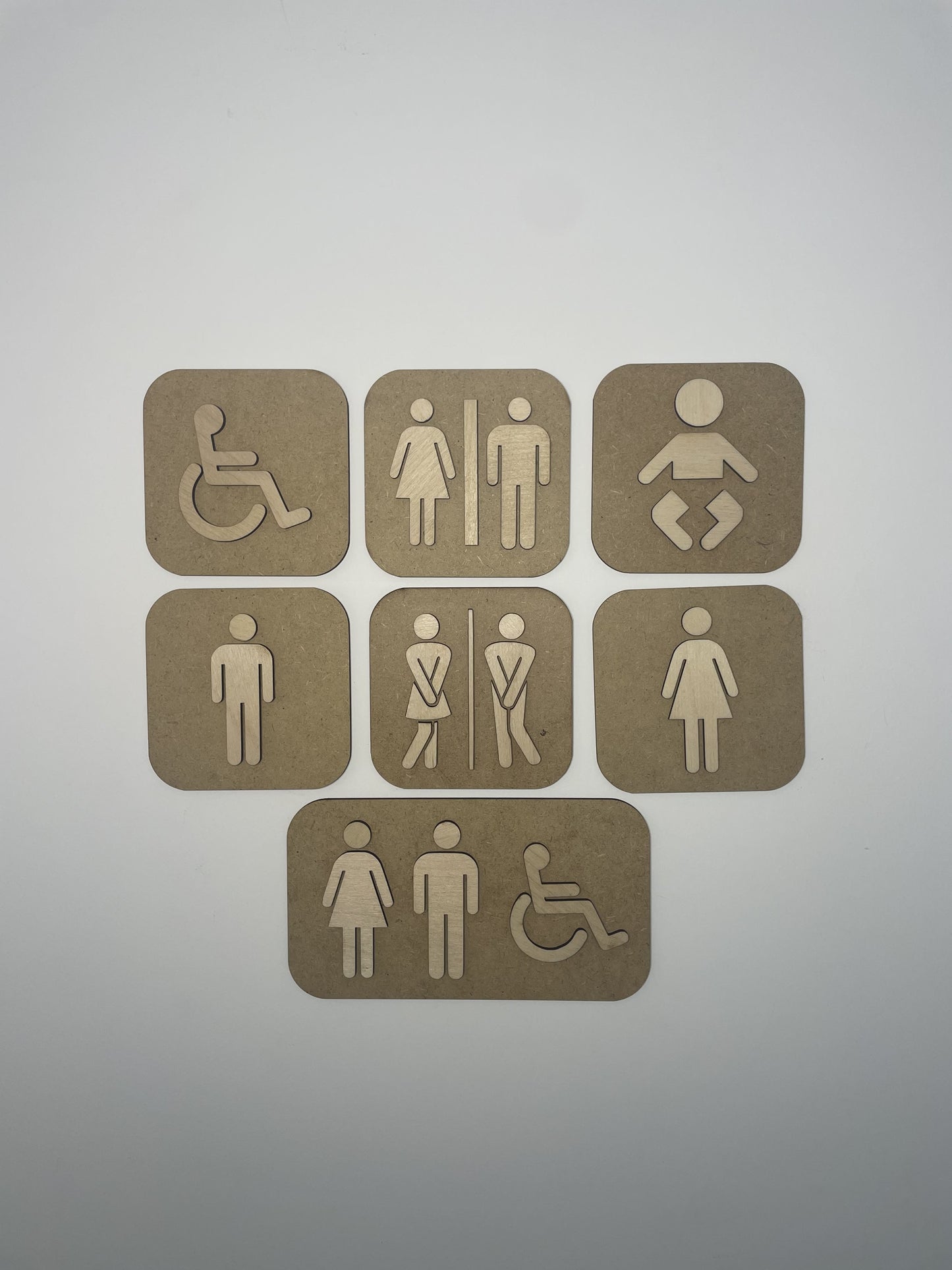Pictogramme WC Toilettes en bois - Signalétique Panneau de porte Ma boutique