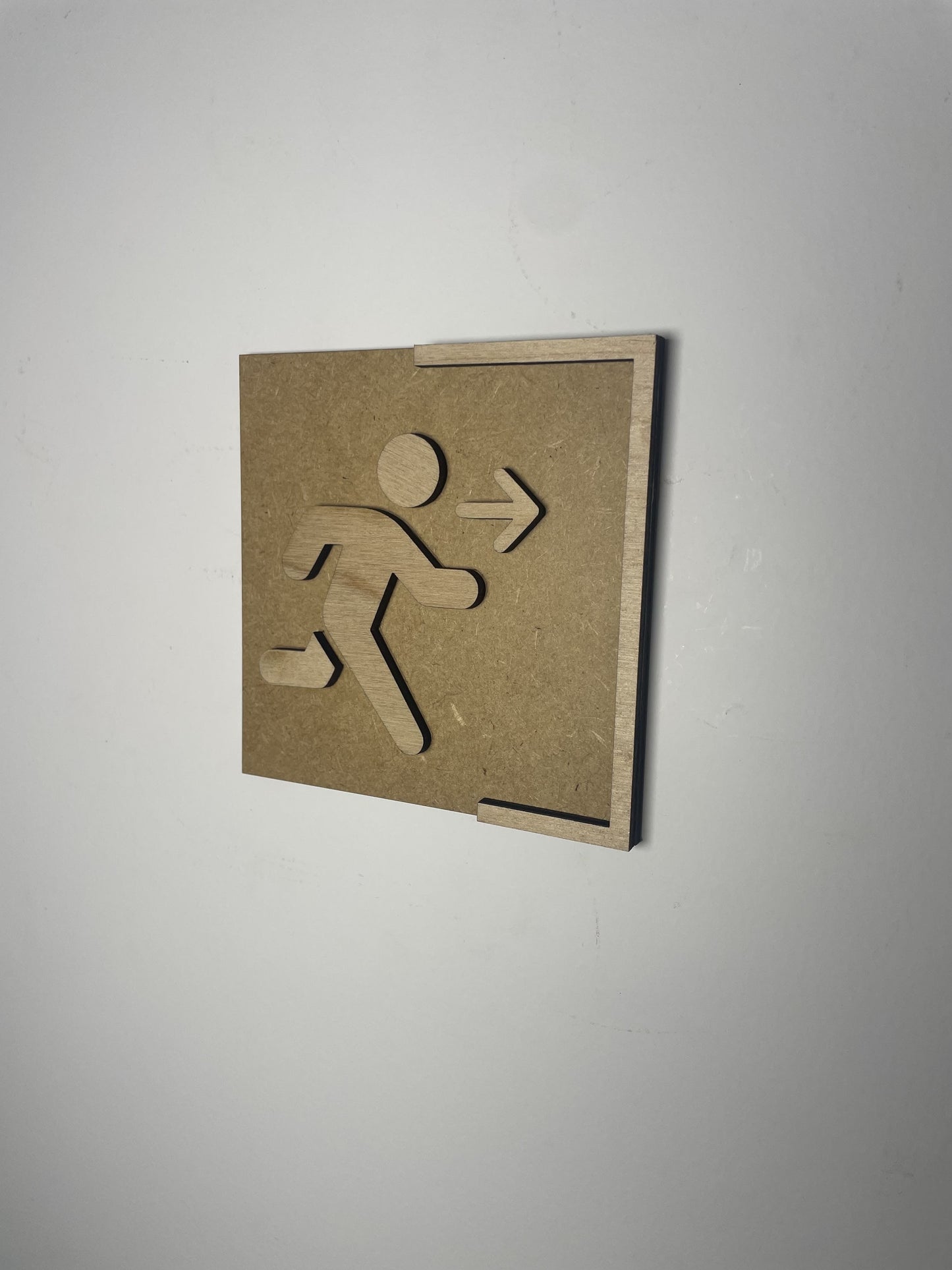 Panneau Sortie de secours - Signalétique sécurité issue de secours en bois Ma boutique