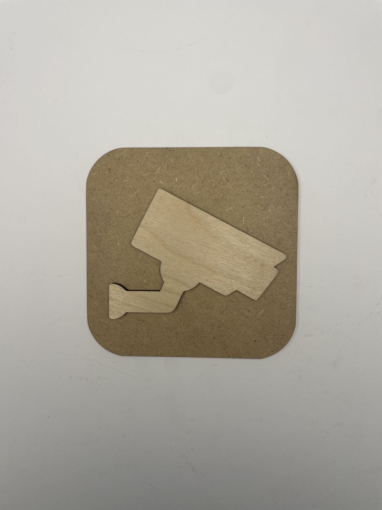 Panneau caméra de surveillance bois - Signalétique Pictogramme Ma boutique