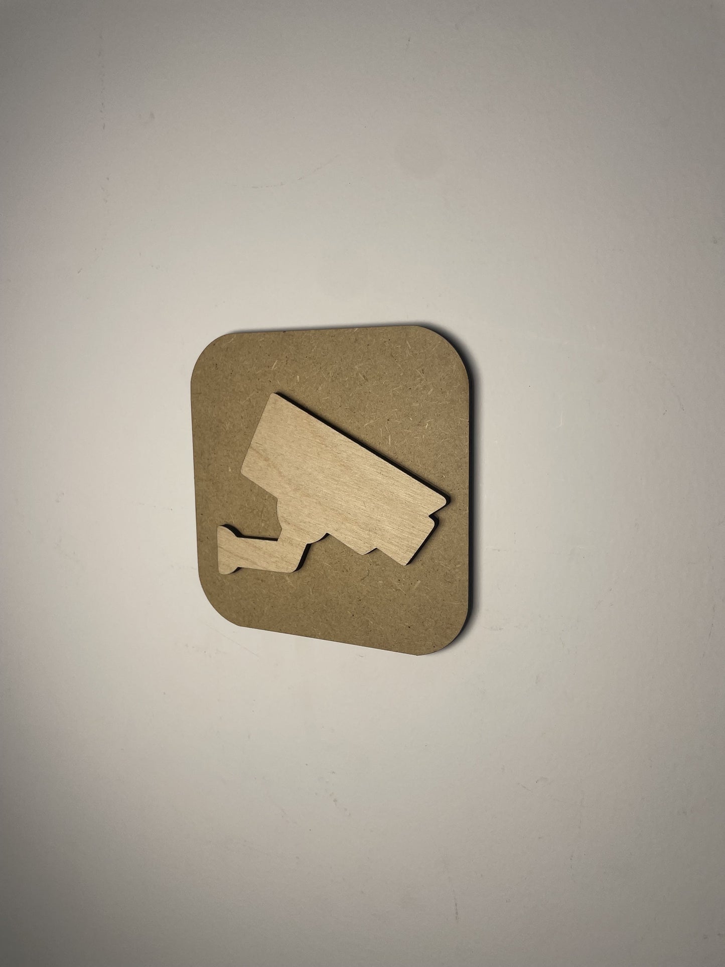 Panneau caméra de surveillance bois - Signalétique Pictogramme Ma boutique