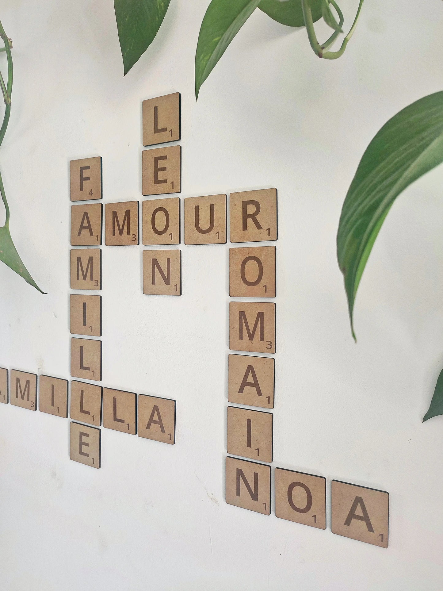 Lettres scrabble en bois - gravure sur bois : grosses lettres décoratives XXL Ma boutique