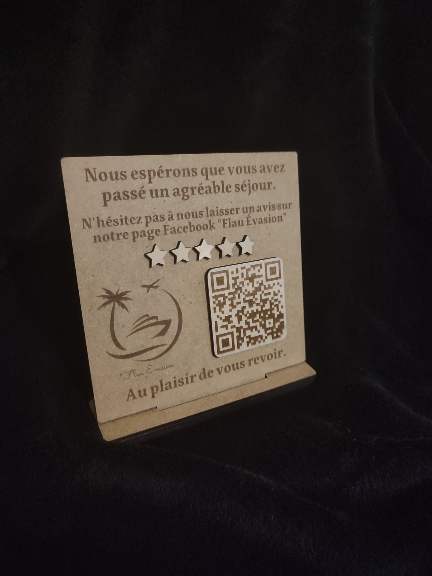 Panneau QR Code à personnaliser : Avis Google, Facebook, Logo Entreprise, avec texte personnalisable Ma boutique