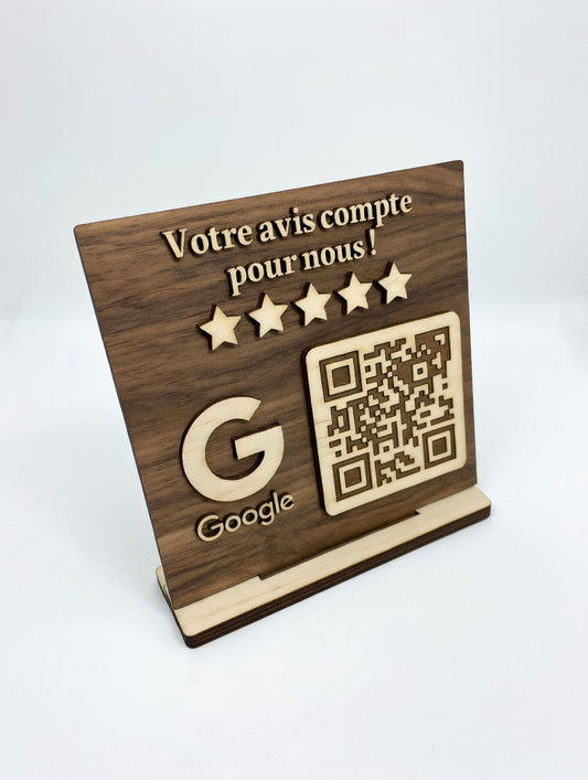 Panneau QR Code à personnaliser : Avis Google, Facebook, Logo Entreprise, avec texte personnalisable