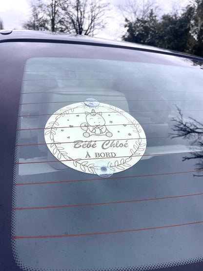 Bébé à bord plaque en bois personnalisée pour voiture / Cadeau de naissance Ma boutique