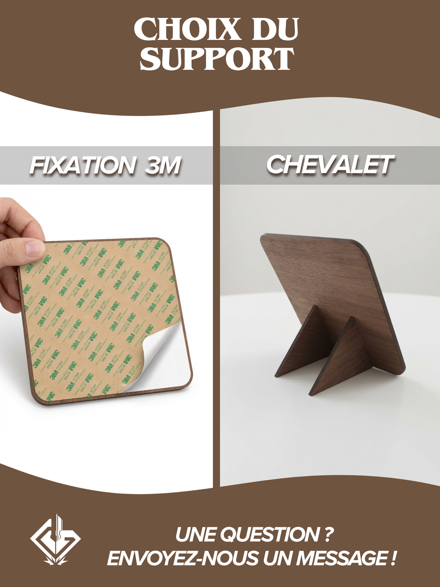 Plaque Avis Google Personnalisée | QR Code & NFC | Plaque Restaurant, Salon, Commerce | Bois Noyer