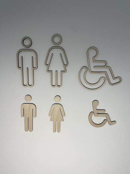 Pictogramme WC Toilettes en bois - Signalétique Panneau de porte (Copie) Ma boutique