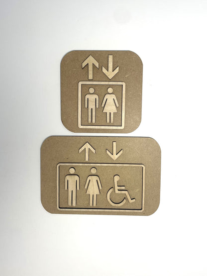 Panneau ascenseur en Bois - Pictogramme Ascenseur signalétique Ma boutique