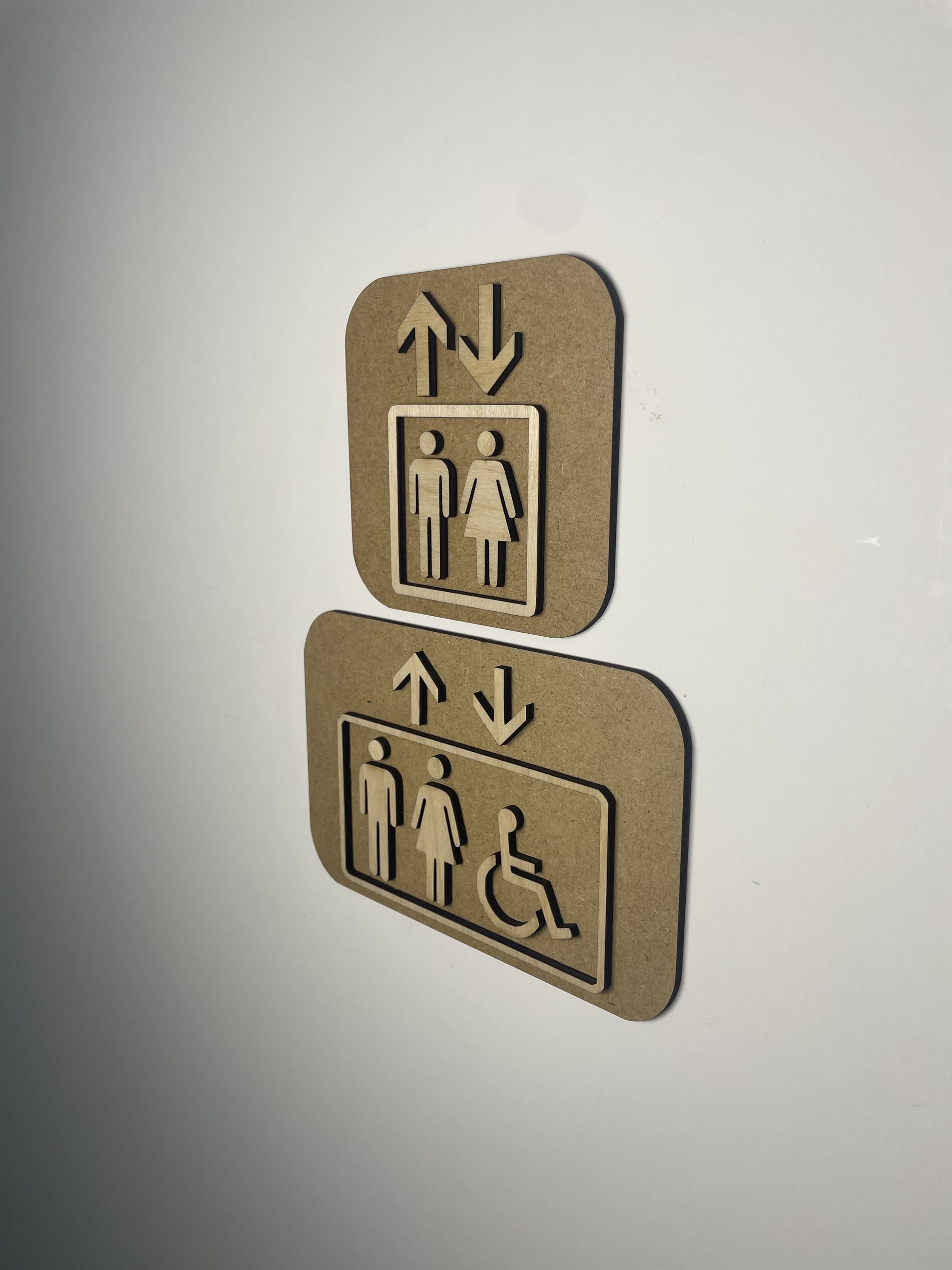 Panneau ascenseur en Bois - Pictogramme Ascenseur signalétique Ma boutique