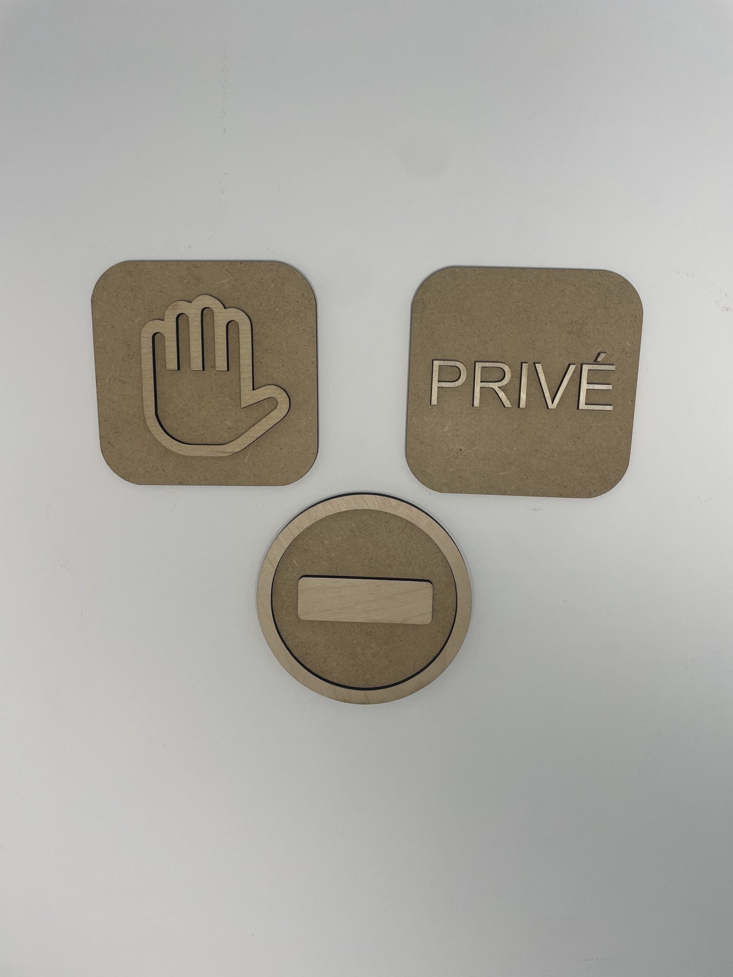 Panneau accès privé bois - Signalétique Pictogramme entrée interdite plusieurs modèles Ma boutique