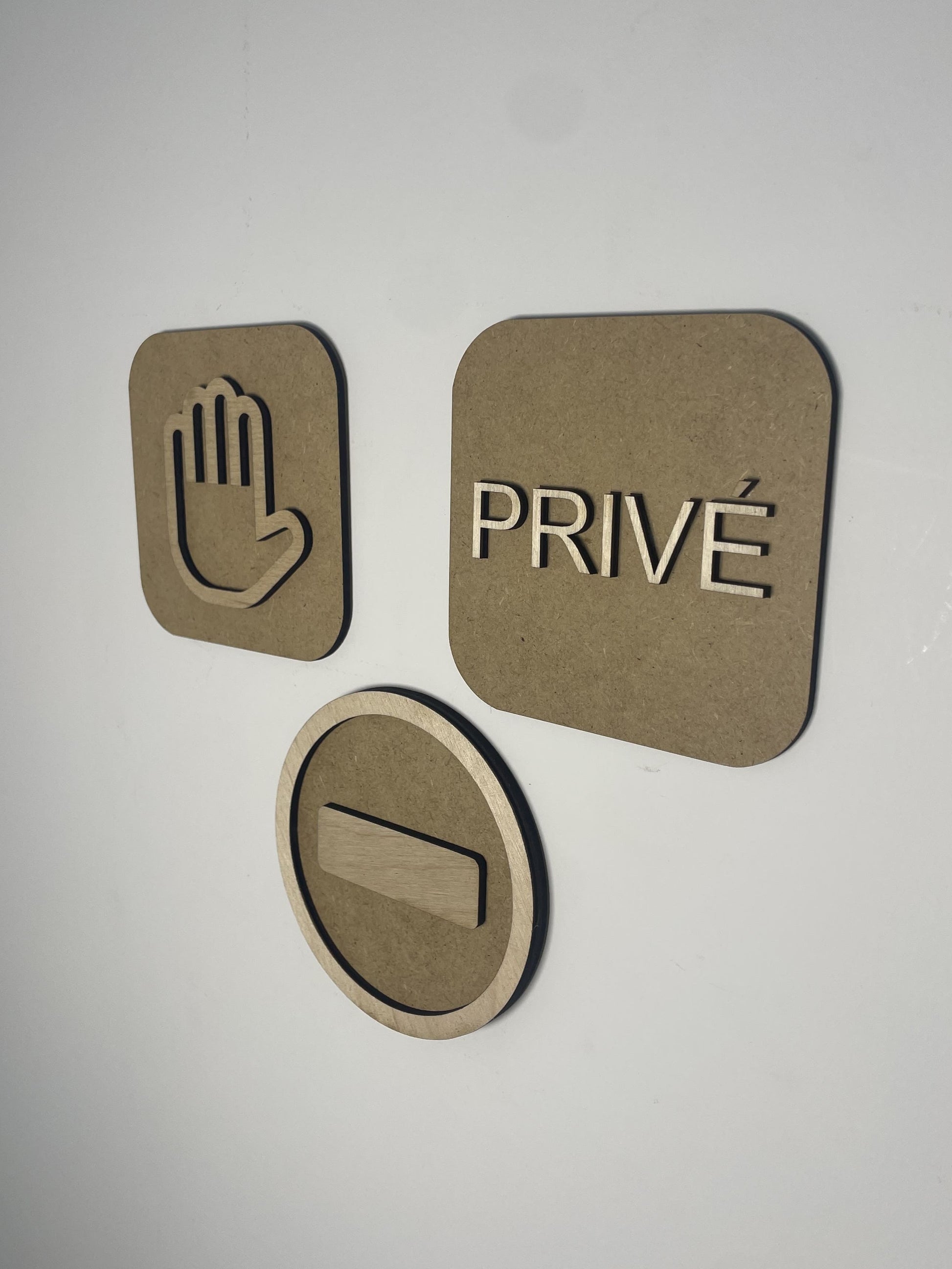 Panneau accès privé bois - Signalétique Pictogramme entrée interdite plusieurs modèles Ma boutique