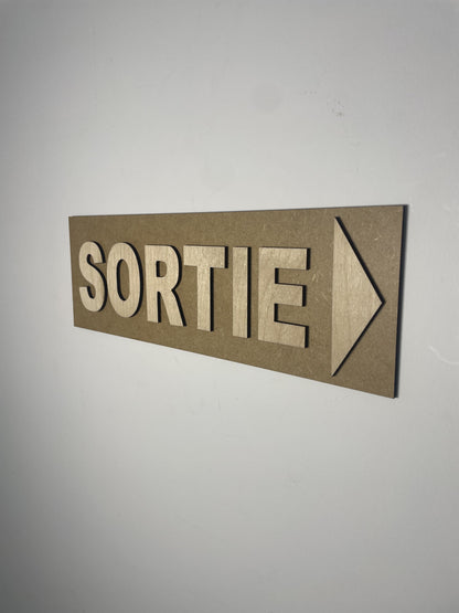 Panneau flèche directionnelle en bois –  signalétique intérieure (Copie) Ma boutique