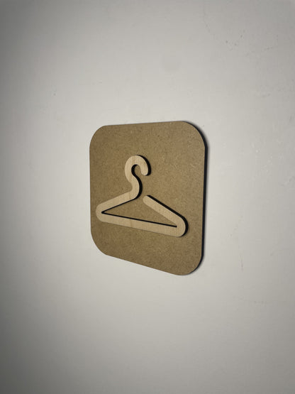 Panneau Vestiaire - Signalétique Plaque de porte en bois indication vestiaire Ma boutique