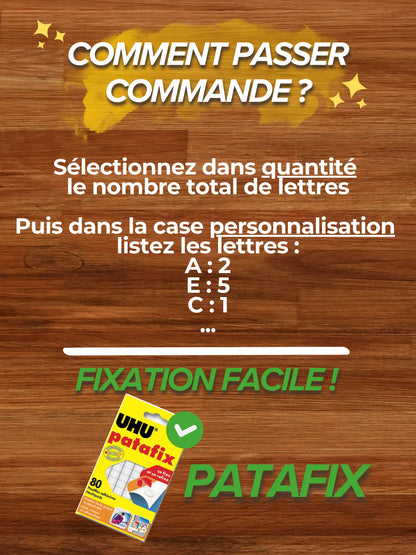 Lettre Scrabble - gravure sur bois : lettres décoratives XXL Ma boutique