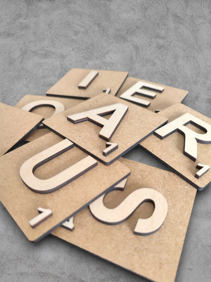 Lettres Scrabble 3D bois relief : grosses lettres décoratives en bois XXL Ma boutique