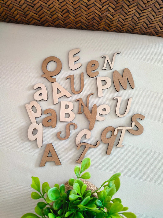 Lettres en bois à décorer/peindre : XXL alphabet vierge pour décoration salon, chambre, cuisine (plusieurs tailles et polices)