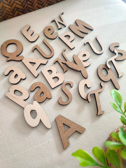 Lettres en bois à décorer/peindre : XXL alphabet vierge pour décoration salon, chambre, cuisine (plusieurs tailles et polices)