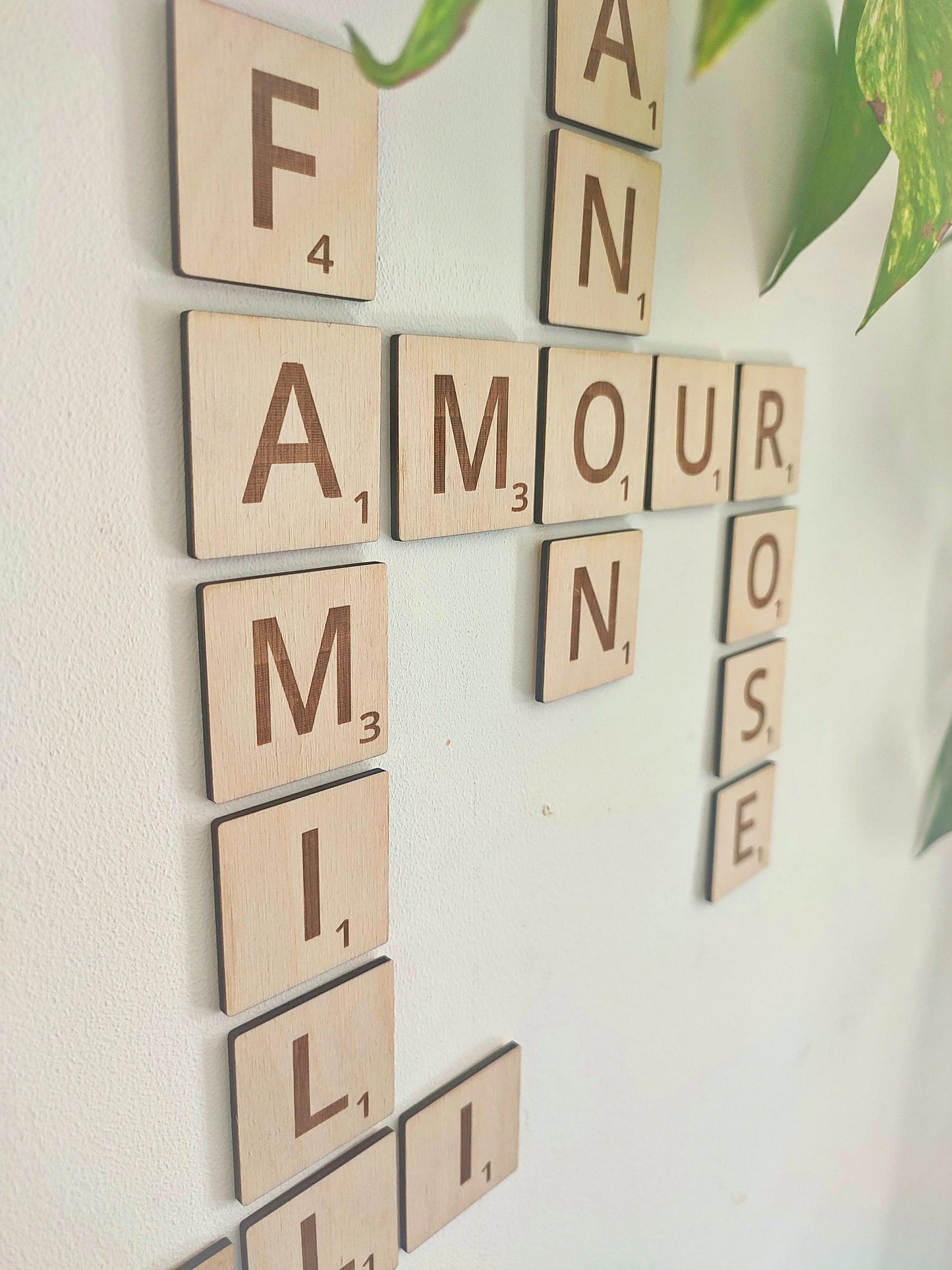 Lettres scrabble en bois - gravure sur bois : grosses lettres décoratives XXL Ma boutique