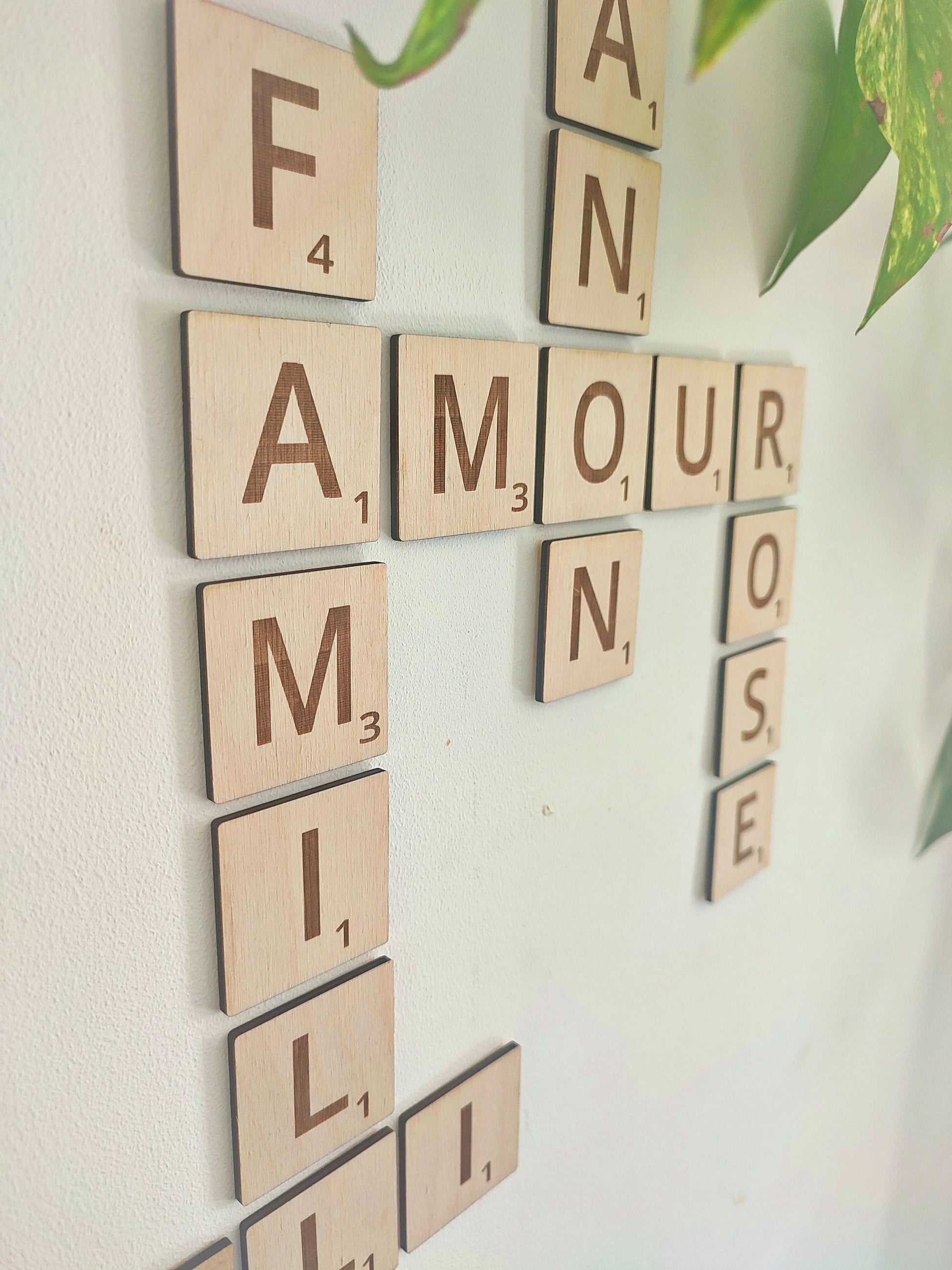 Lettres scrabble en bois - gravure sur bois : grosses lettres décoratives XXL Ma boutique