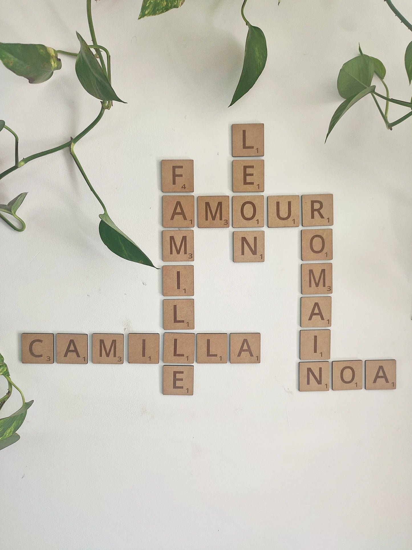 Lettres scrabble en bois - gravure sur bois : grosses lettres décoratives XXL Ma boutique