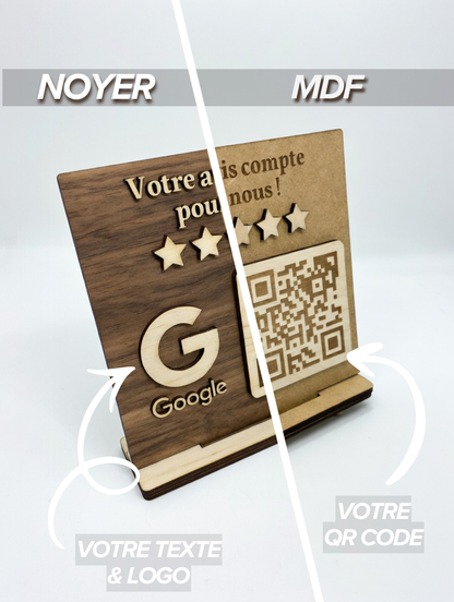Panneau QR Code à personnaliser : Avis Google, Facebook, Logo Entreprise, avec texte personnalisable