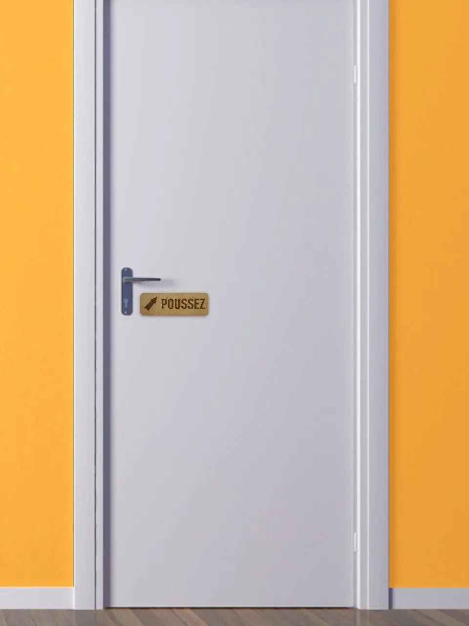 Panneau de porte Poussez/Tirez en Bois pour Intérieur + Fixation 3M signalétique de porte