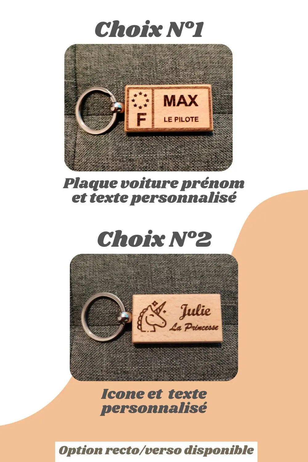 Porte clé en bois avec gravure personnalisée : prénom, cadeau, anniversaire, voiture Ma boutique