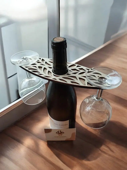 Porte verre à vin en bois / Support bouteille à vin (Accessoire Élégant pour Amateurs de Vin) Ma boutique