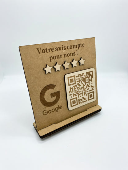 Panneau QR Code à personnaliser : Avis Google, Facebook, Logo Entreprise, avec texte personnalisable