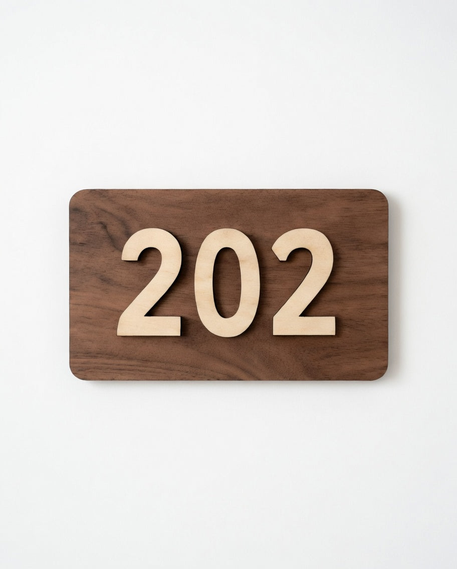 Numéro de Chambre Hôtel - Plaque de porte en bois