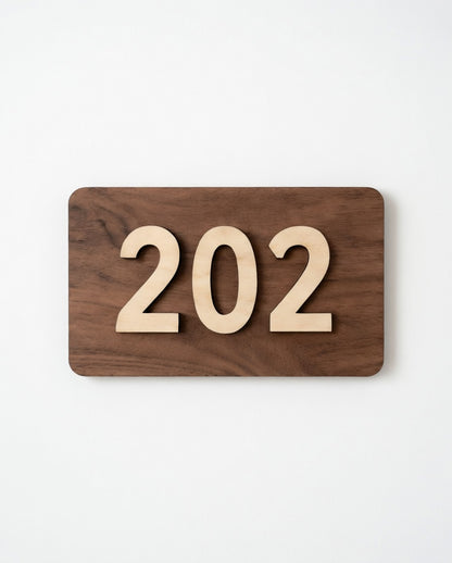 Numéro de Chambre Hôtel - Plaque de porte en bois