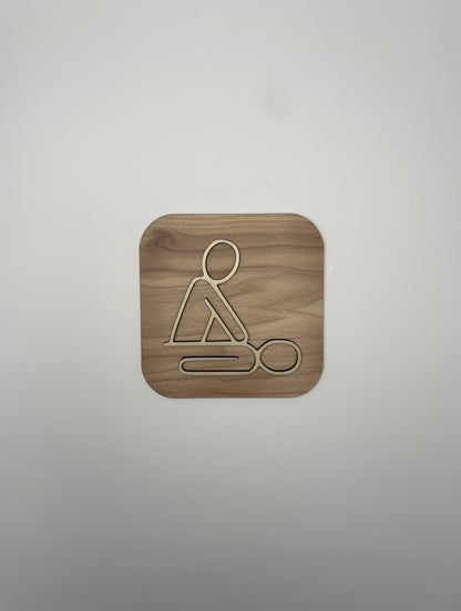 Panneau en bois massage - Signalétique en bois Espace détente / SPA