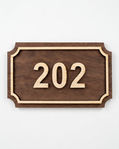 Numéro de Chambre Hôtel - Plaque de porte en bois