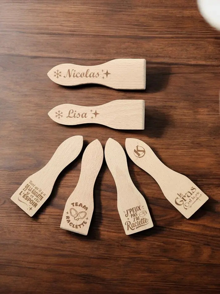 Spatule raclette personnalisée - Gravure sur bois, idée cadeau de noël spatule gravée Ma boutique
