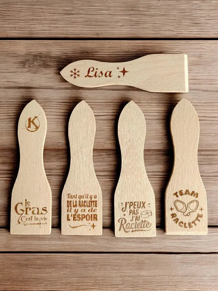 Spatule raclette personnalisée - Gravure sur bois, idée cadeau de noël spatule gravée Ma boutique