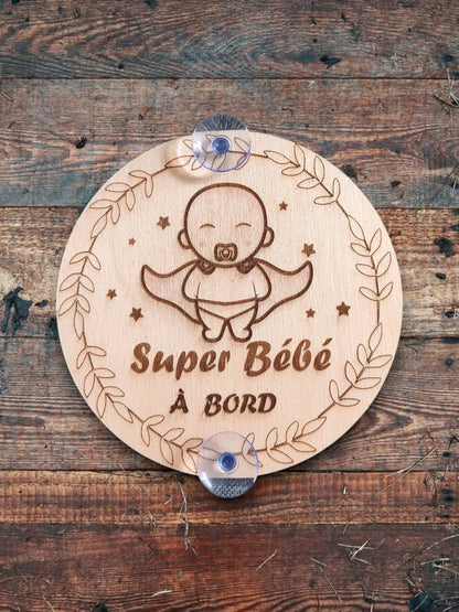 Super bébé à bord plaque en bois / Bébé à bord super héros pour voiture Ma boutique