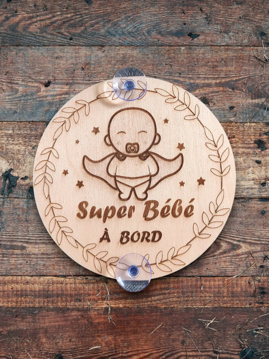 Super bébé à bord plaque en bois / Bébé à bord super héros pour voiture Ma boutique