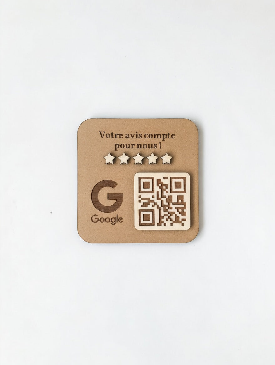 Panneau QR Code à personnaliser : Avis Google, Facebook, Logo Entreprise, avec texte personnalisable